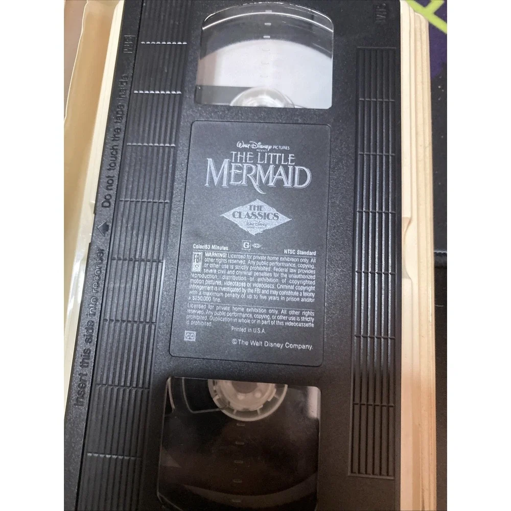 The Little Mermaid VHS Original Artwork DISNEY COLLECTIBLE BANNED PHALLIC COVER!